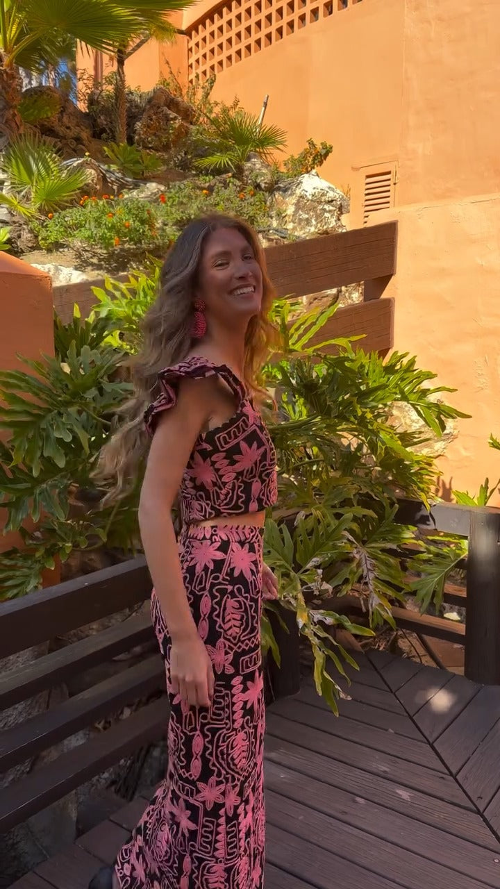 ANABEL - CONJUNTO TOP Y FALDA