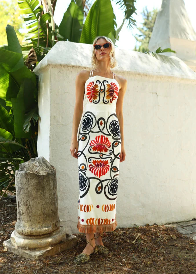BERTA - VESTIDO MIDI CON ESTAMPADO