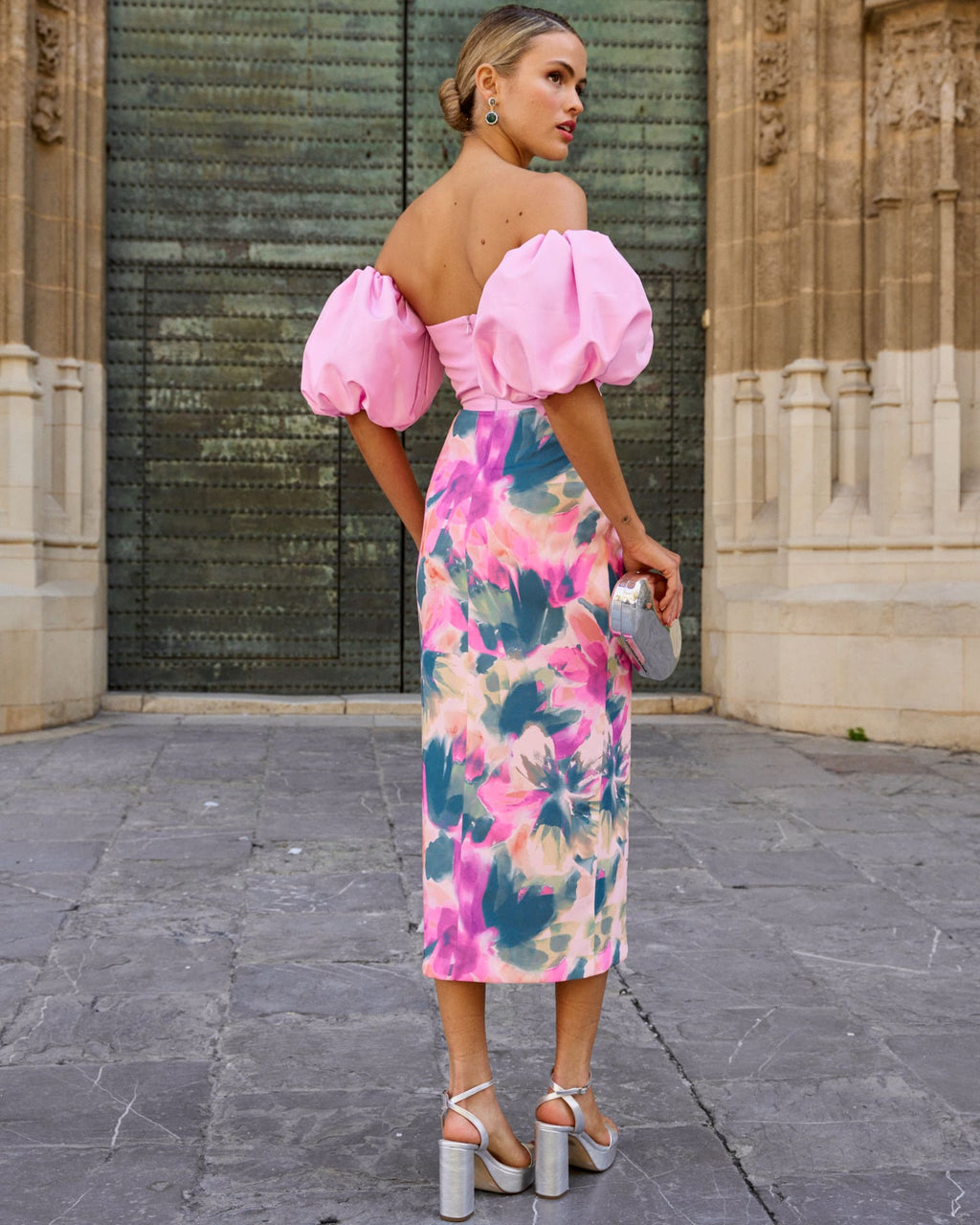 ALBA - VESTIDO CON MANGAS ABULLONADAS