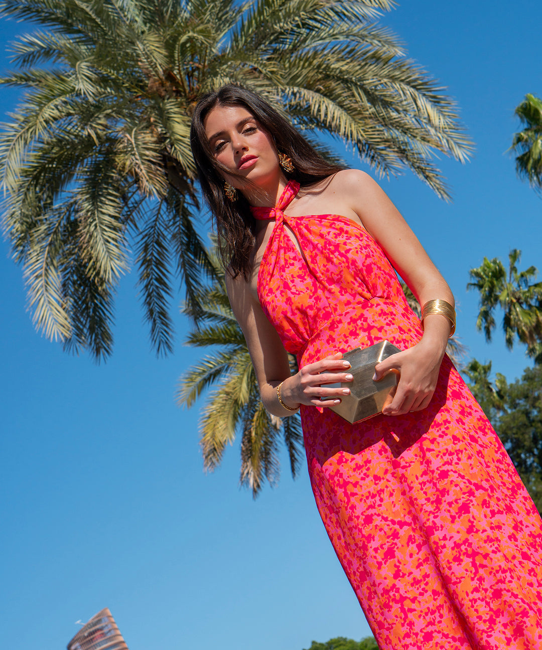 CARINA - VESTIDO HALTER ESTAMPADO FLORAL