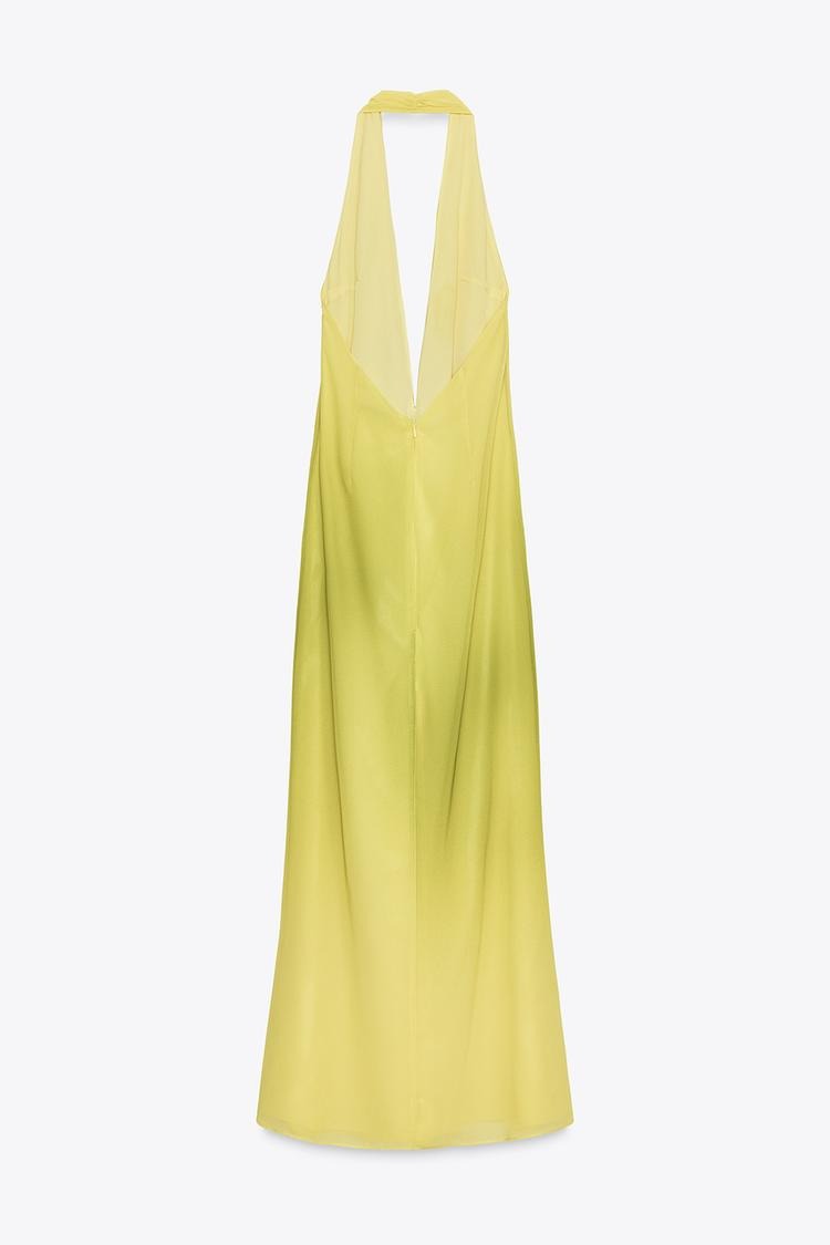 CAROLINA - VESTIDO LARGO HALTER CON NUDO