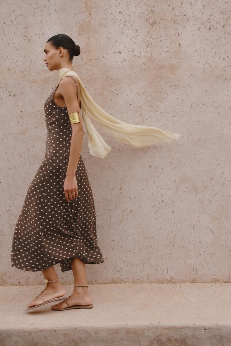 CHARO - VESTIDO MIDI CON LUNARES