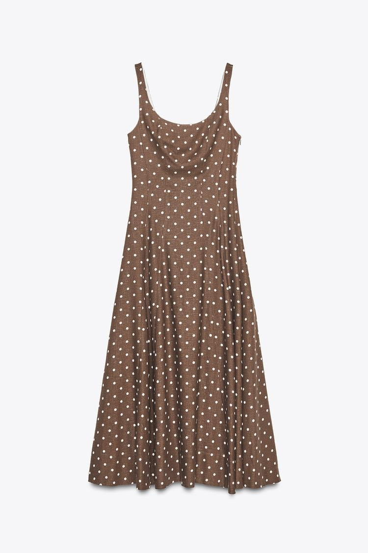 CHARO - VESTIDO MIDI CON LUNARES