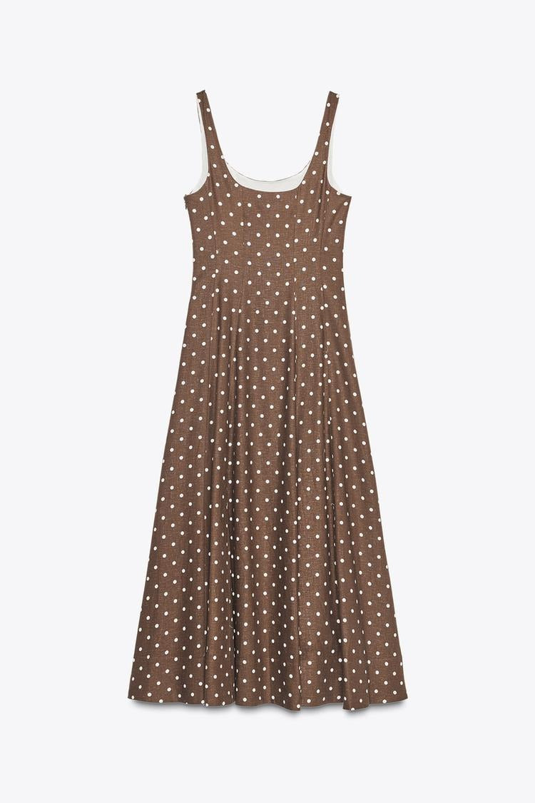 CHARO - VESTIDO MIDI CON LUNARES