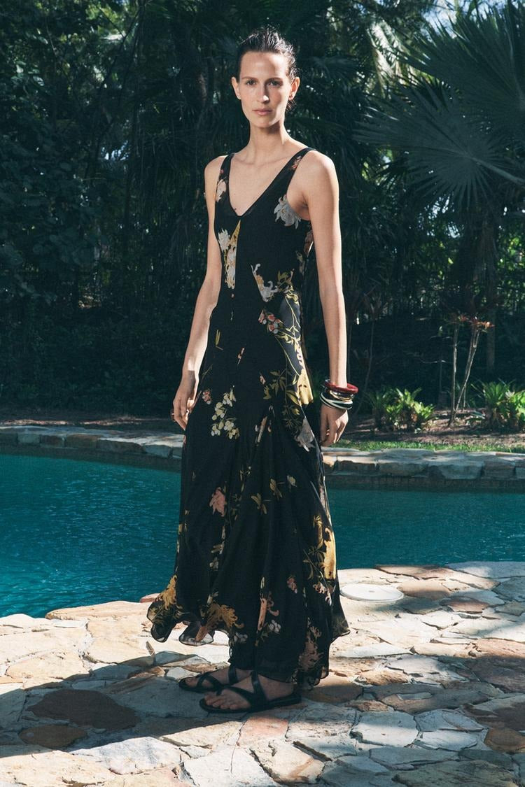 CINTIA - VESTIDO MIDI CON ESCOTE PICO