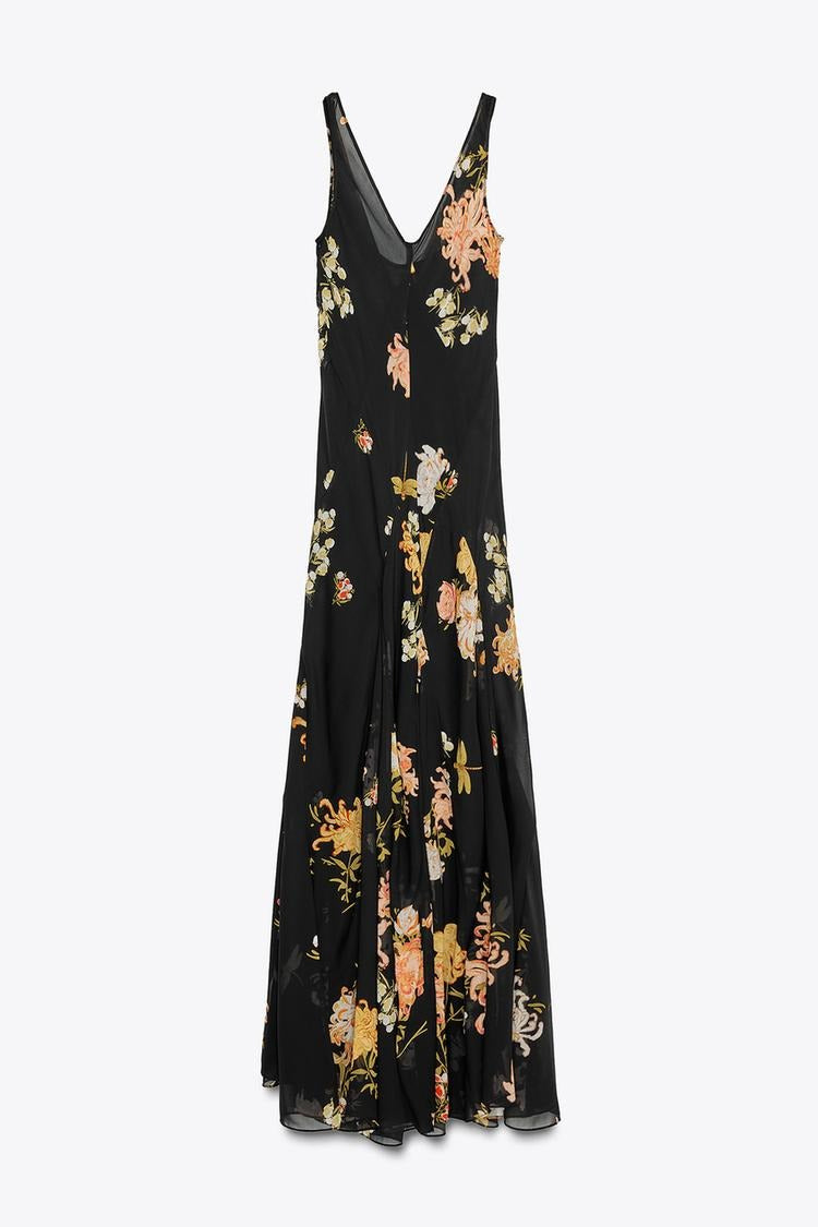 CINTIA - VESTIDO MIDI CON ESCOTE PICO
