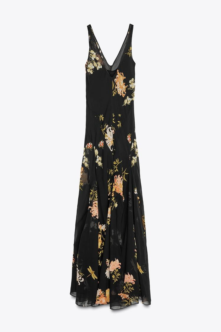 CINTIA - VESTIDO MIDI CON ESCOTE PICO