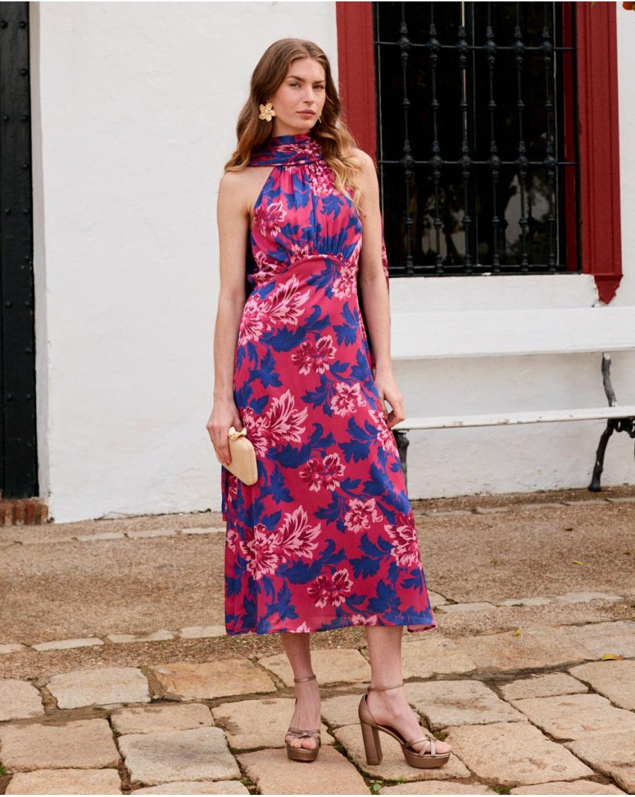 JUANI - VESTIDO LARGO ESTAMPADO FLORAL