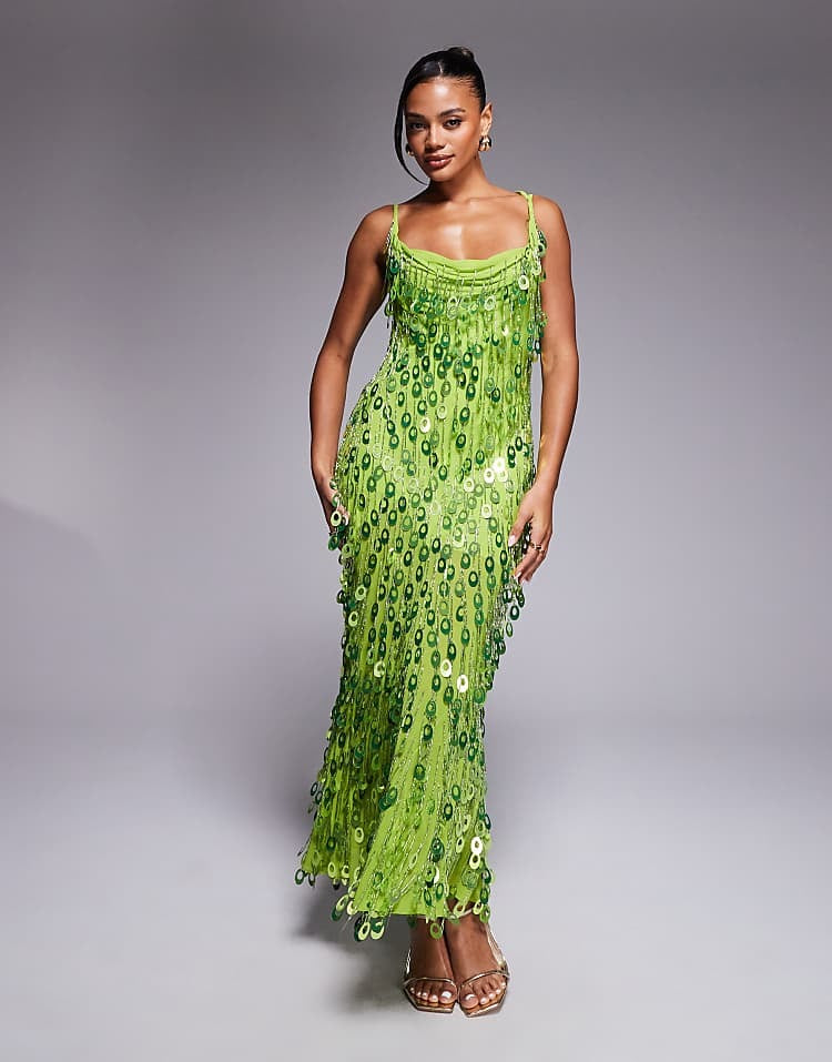 LAURA - VESTIDO LENTEJUELAS CUELLO DESBOCADO