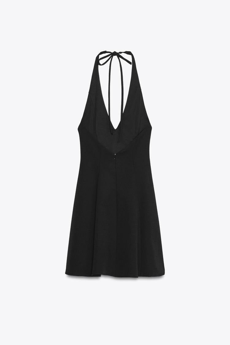 LEANDRA - VESTIDO CORTO HALTER FALDA EVASÉ