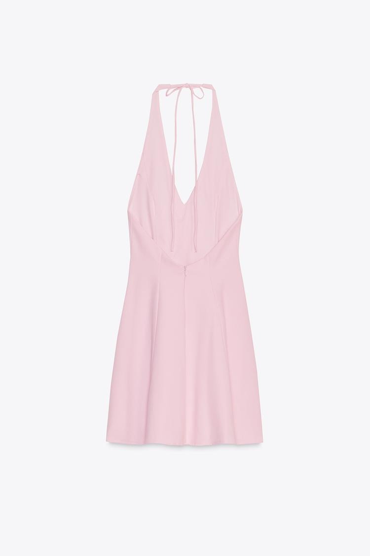 LEANDRA - VESTIDO CORTO HALTER FALDA EVASÉ