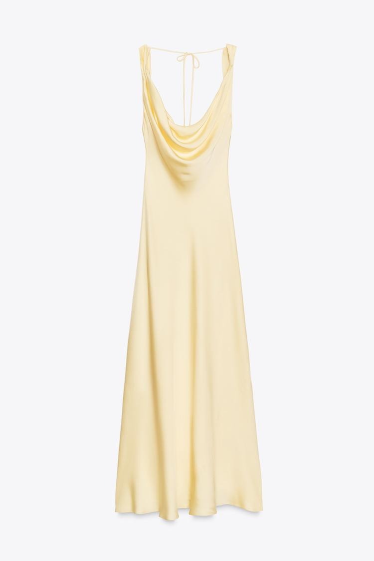 LETICIA - VESTIDO SATINADO DE TIRANTES ANCHOS