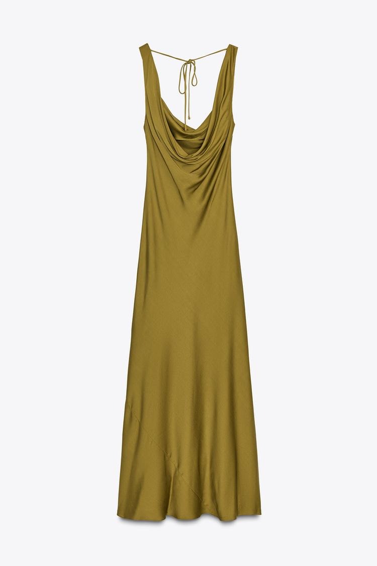 LETICIA - VESTIDO SATINADO DE TIRANTES ANCHOS