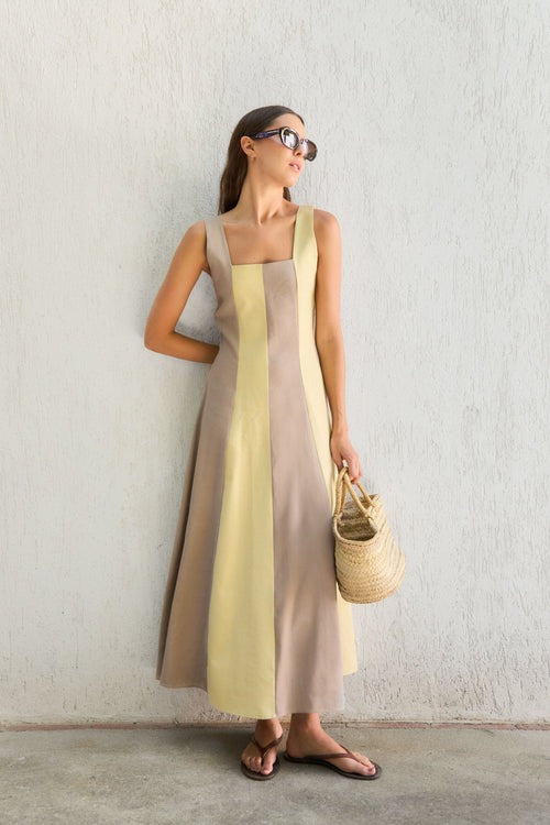 LIDIA - VESTIDO MIDI SIN MANGAS ESTRUCTURADO