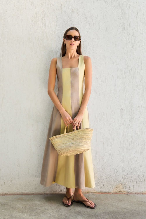 LIDIA - VESTIDO MIDI SIN MANGAS ESTRUCTURADO