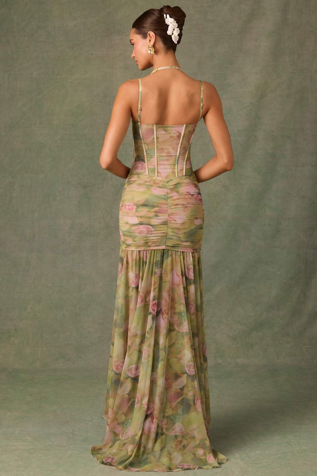 MARIBEL - VESTIDO CORSET MALLA ASIMÉTRICO