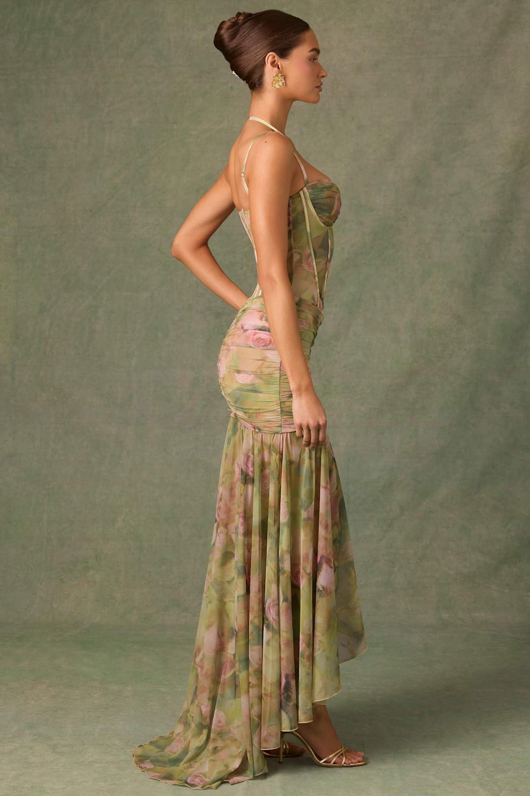 MARIBEL - VESTIDO CORSET MALLA ASIMÉTRICO