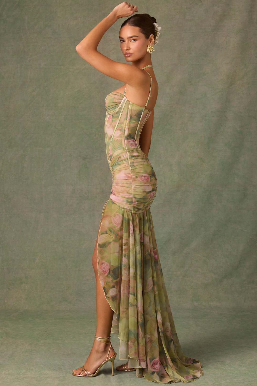 MARIBEL - VESTIDO CORSET MALLA ASIMÉTRICO