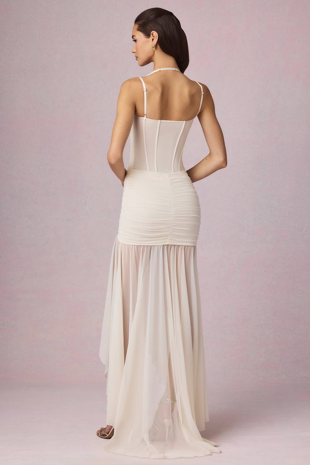 MARIBEL - VESTIDO CORSET MALLA ASIMÉTRICO