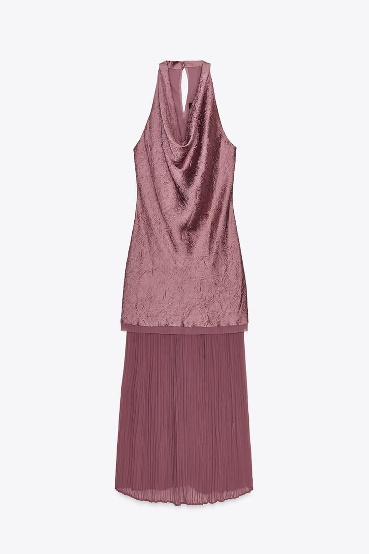 MARTA - VESTIDO HALTER PLISADO  FLUIDO
