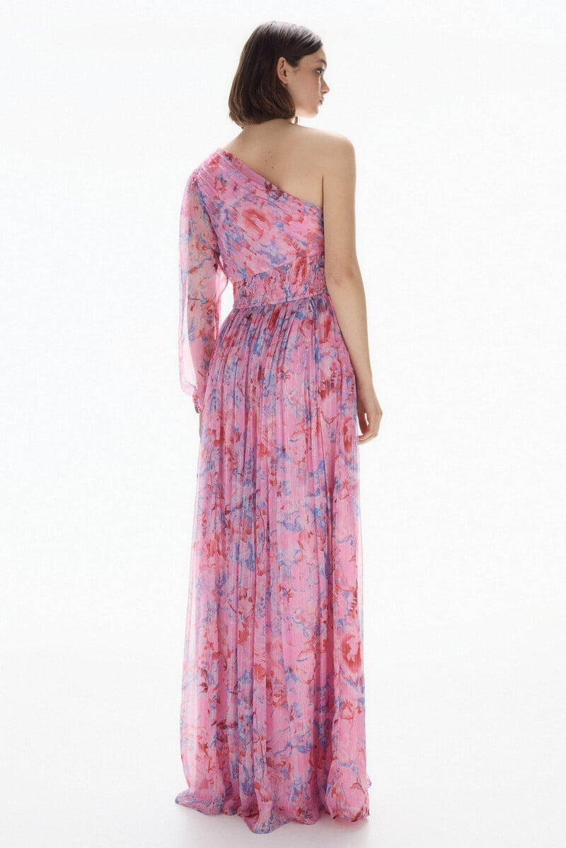 MARLA - VESTIDO LARGO ASIMÉTRICO FLORAL