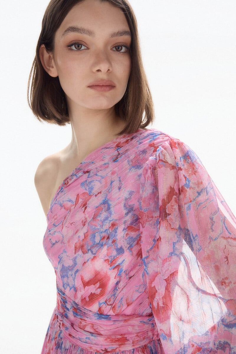 MARLA - VESTIDO LARGO ASIMÉTRICO FLORAL