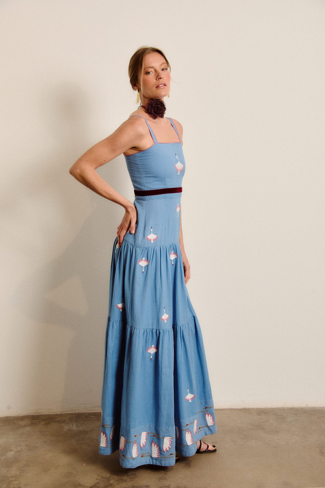 MELODY - VESTIDO BORDADO TIRANTES ANCHOS