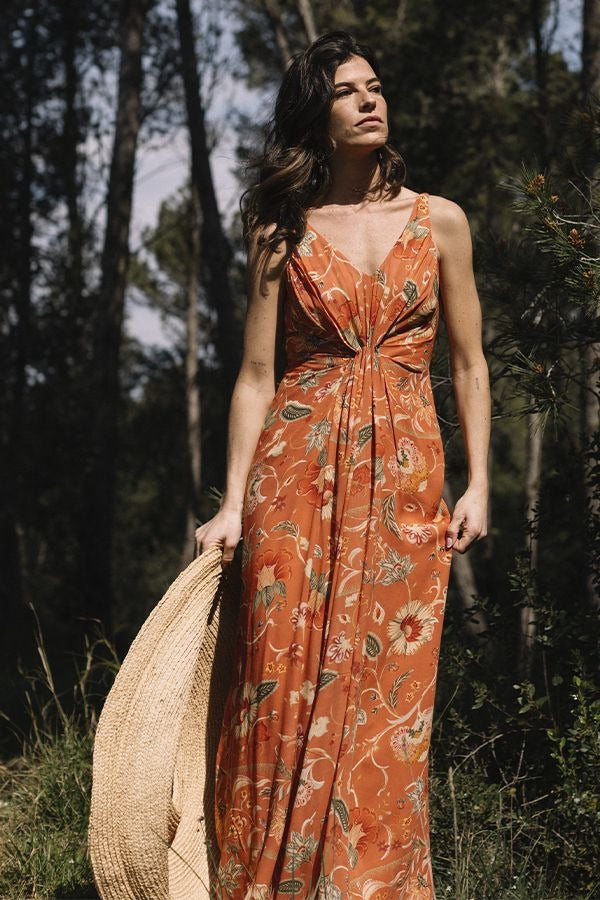 MIREIA - VESTIDO ESTAMPADO TIRANTES FLUIDO