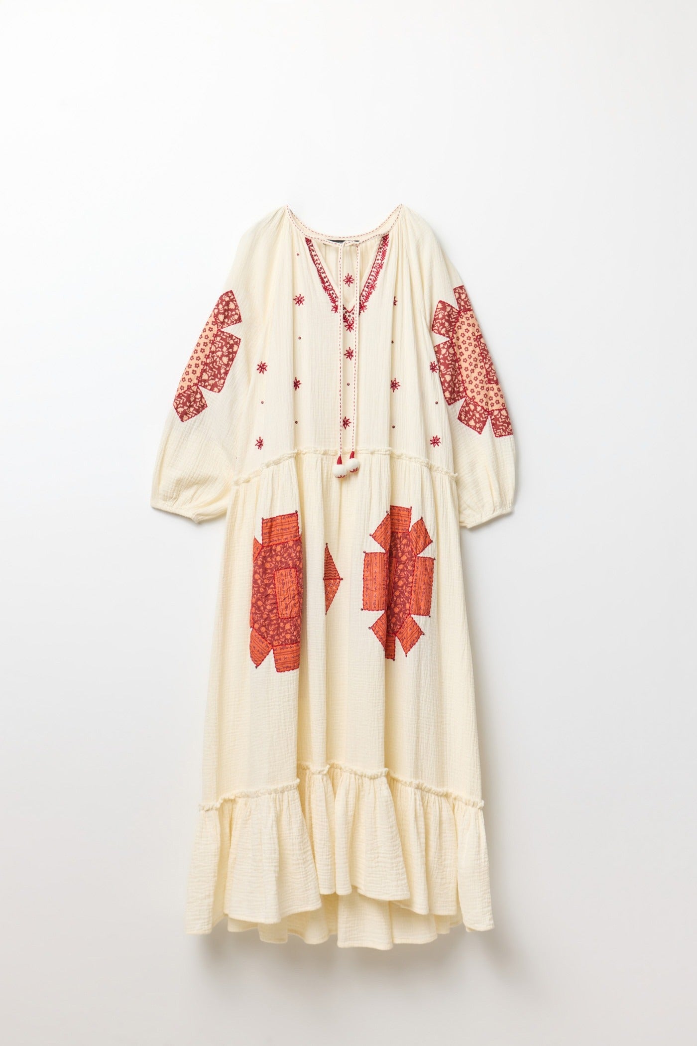 NEUS - VESTIDO BORDADO LARGO BOHEMIO