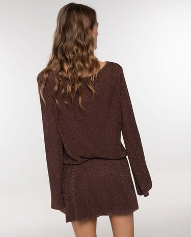 KAILA - VESTIDO BRILLO MANGAS ACAMPANADAS