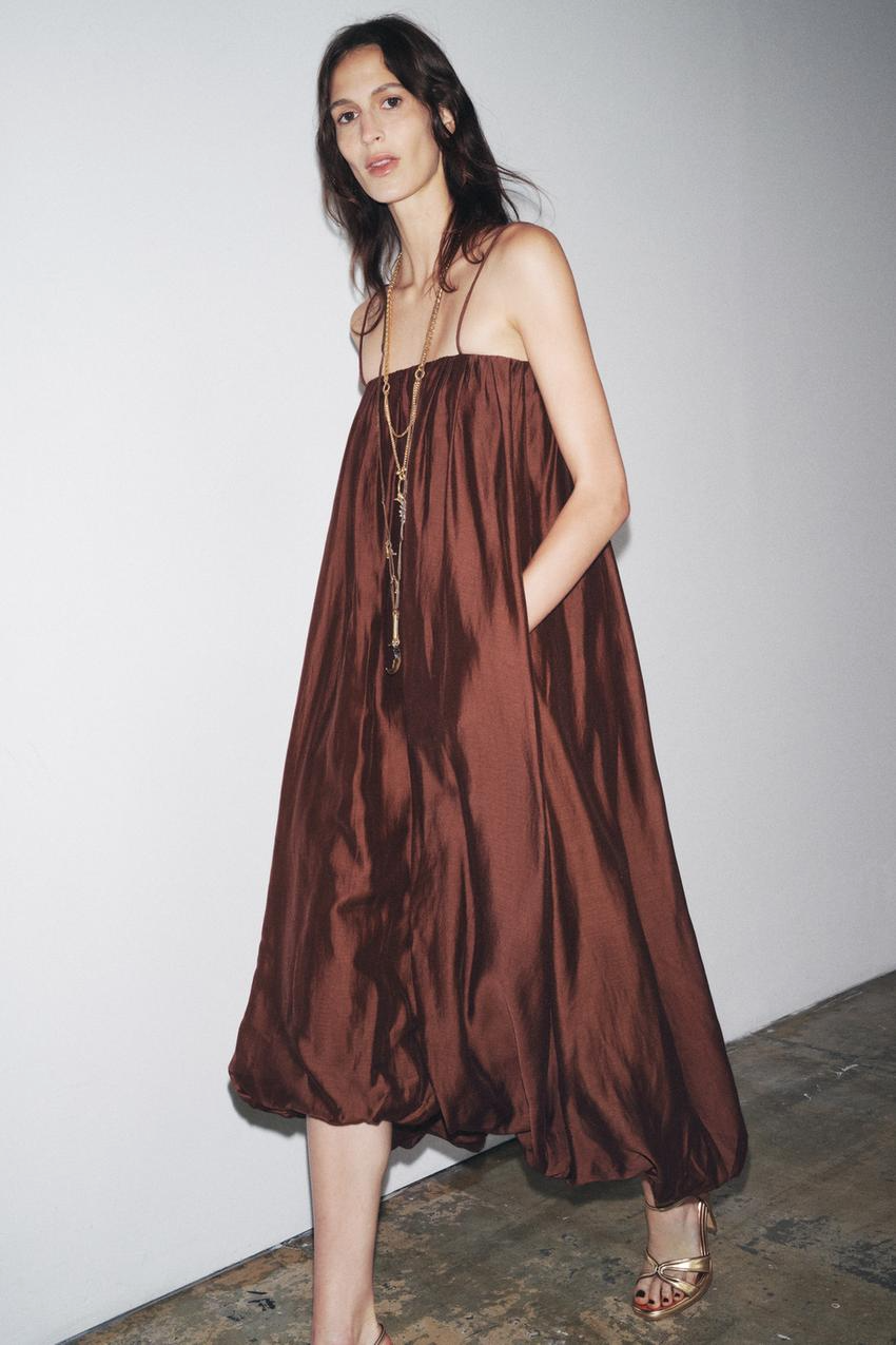 WANDA - VESTIDO SATINADO ESCOTE RECTO