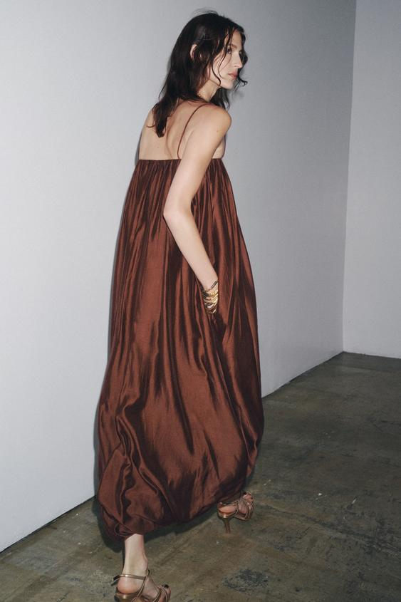 WANDA - VESTIDO SATINADO ESCOTE RECTO