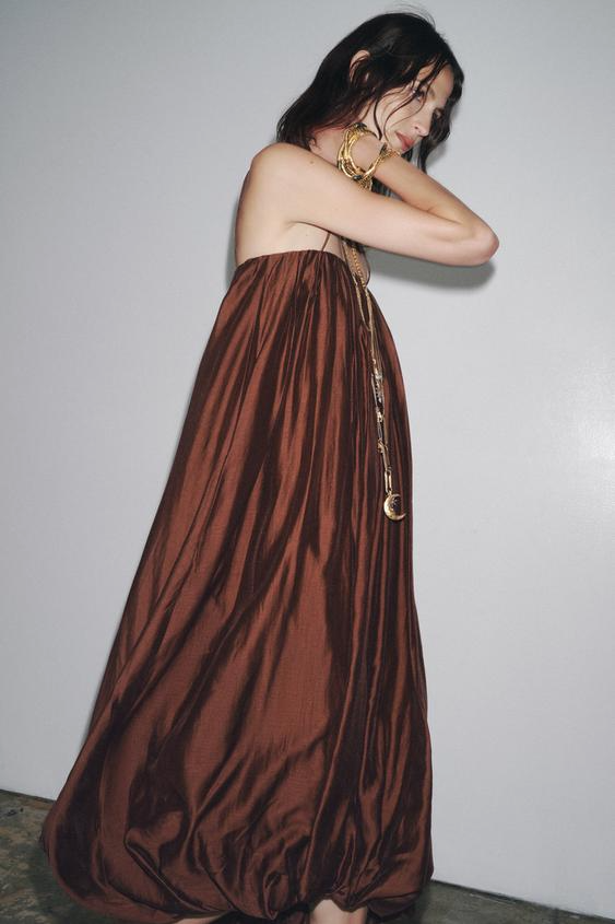 WANDA - VESTIDO SATINADO ESCOTE RECTO