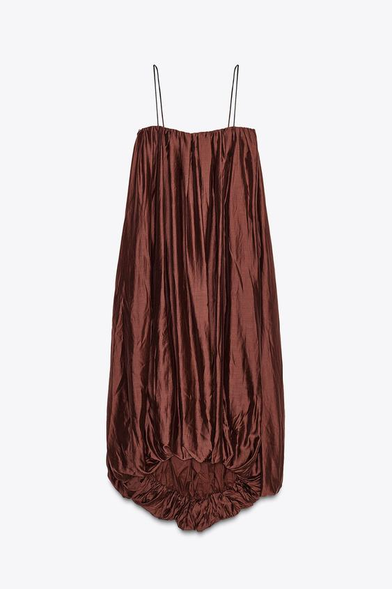 WANDA - VESTIDO SATINADO ESCOTE RECTO