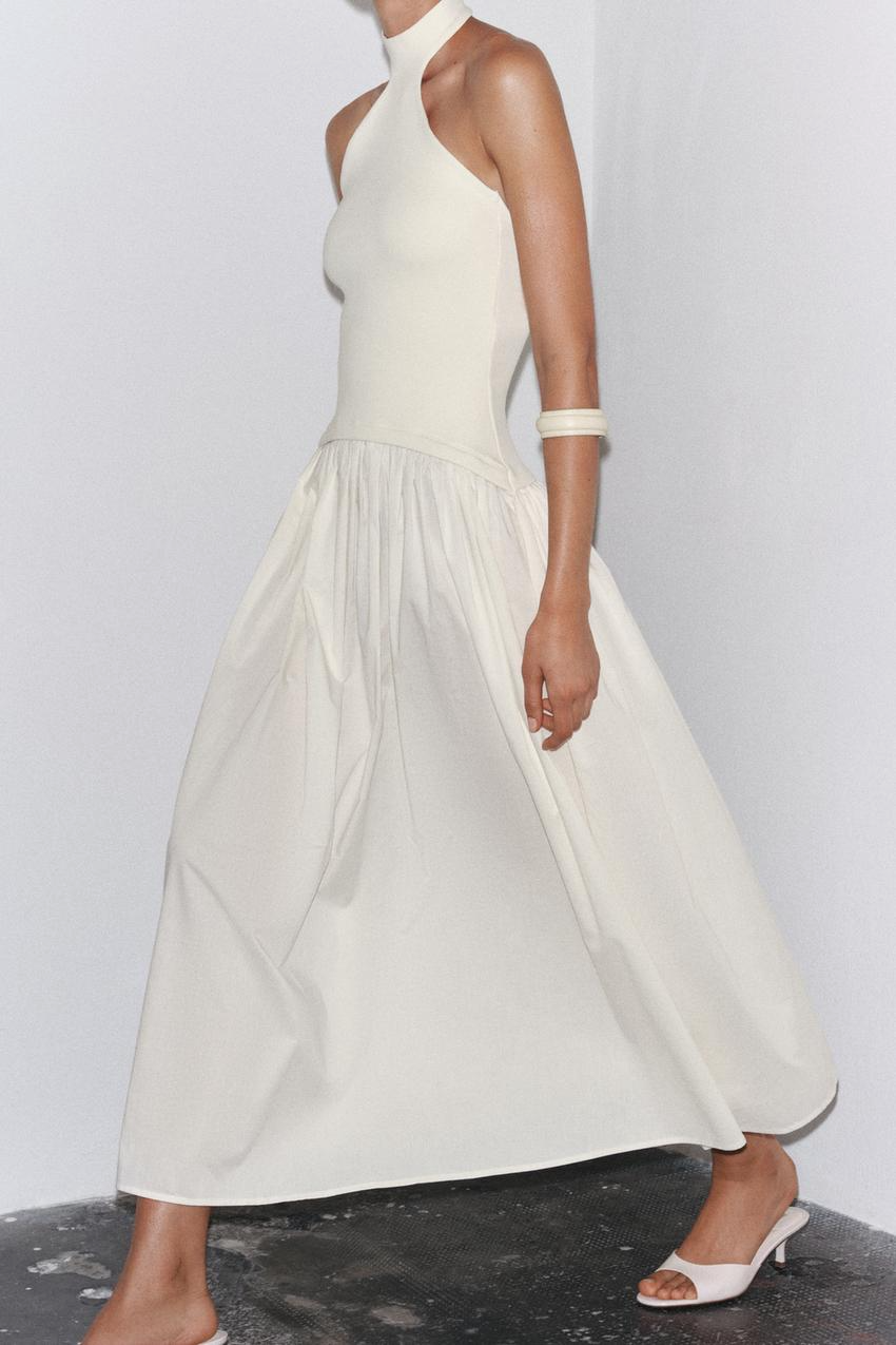 ISOLA - VESTIDO HALTER FALDA VOLUMEN