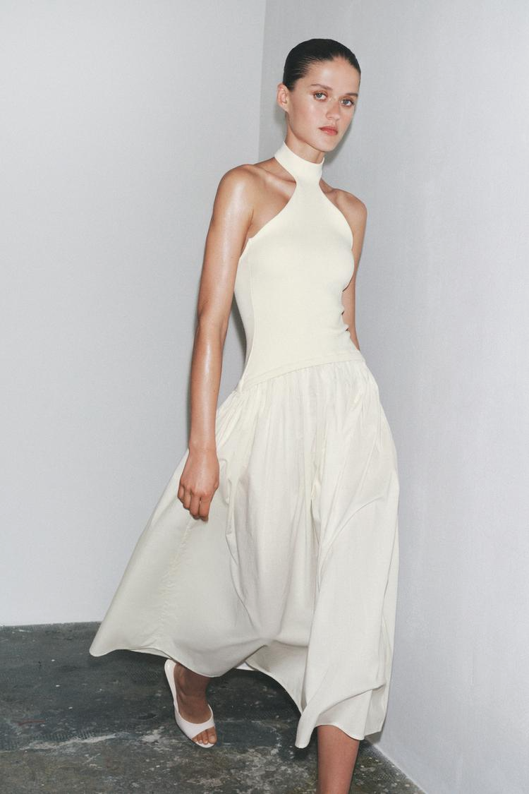 ISOLA - VESTIDO HALTER FALDA VOLUMEN