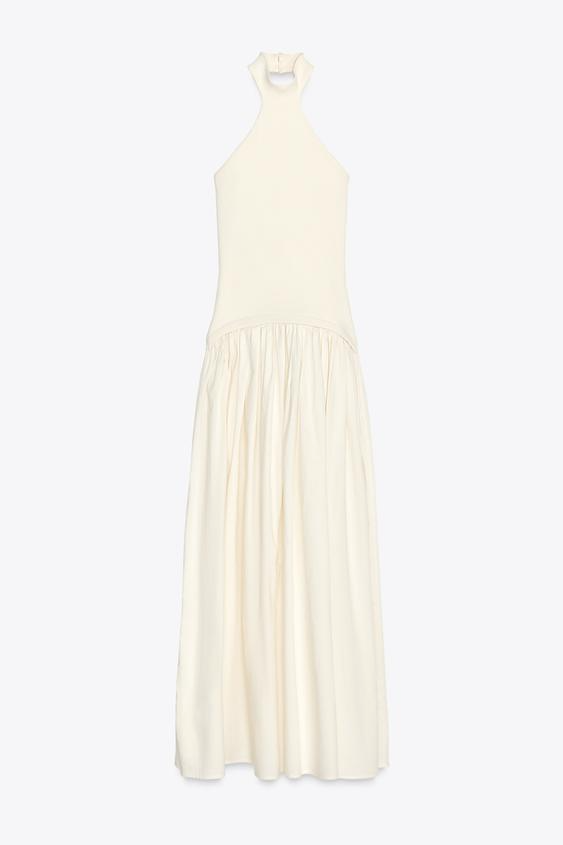 ISOLA - VESTIDO HALTER FALDA VOLUMEN