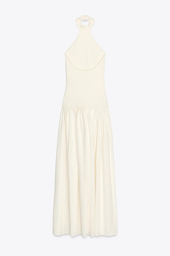 ISOLA - VESTIDO HALTER FALDA VOLUMEN