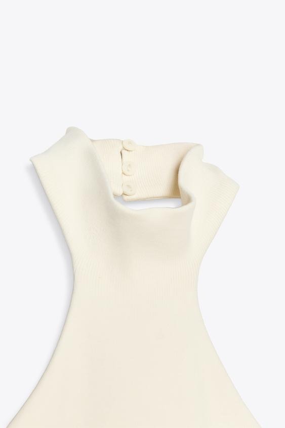 ISOLA - VESTIDO HALTER FALDA VOLUMEN