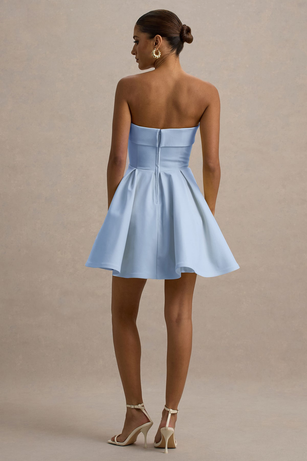 MINERVA - VESTIDO BANDEAU FALDA SKATER
