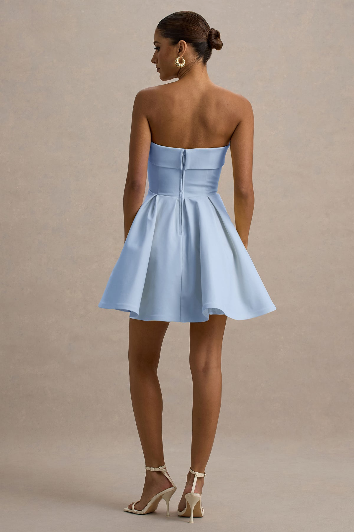 MINERVA - VESTIDO BANDEAU FALDA SKATER