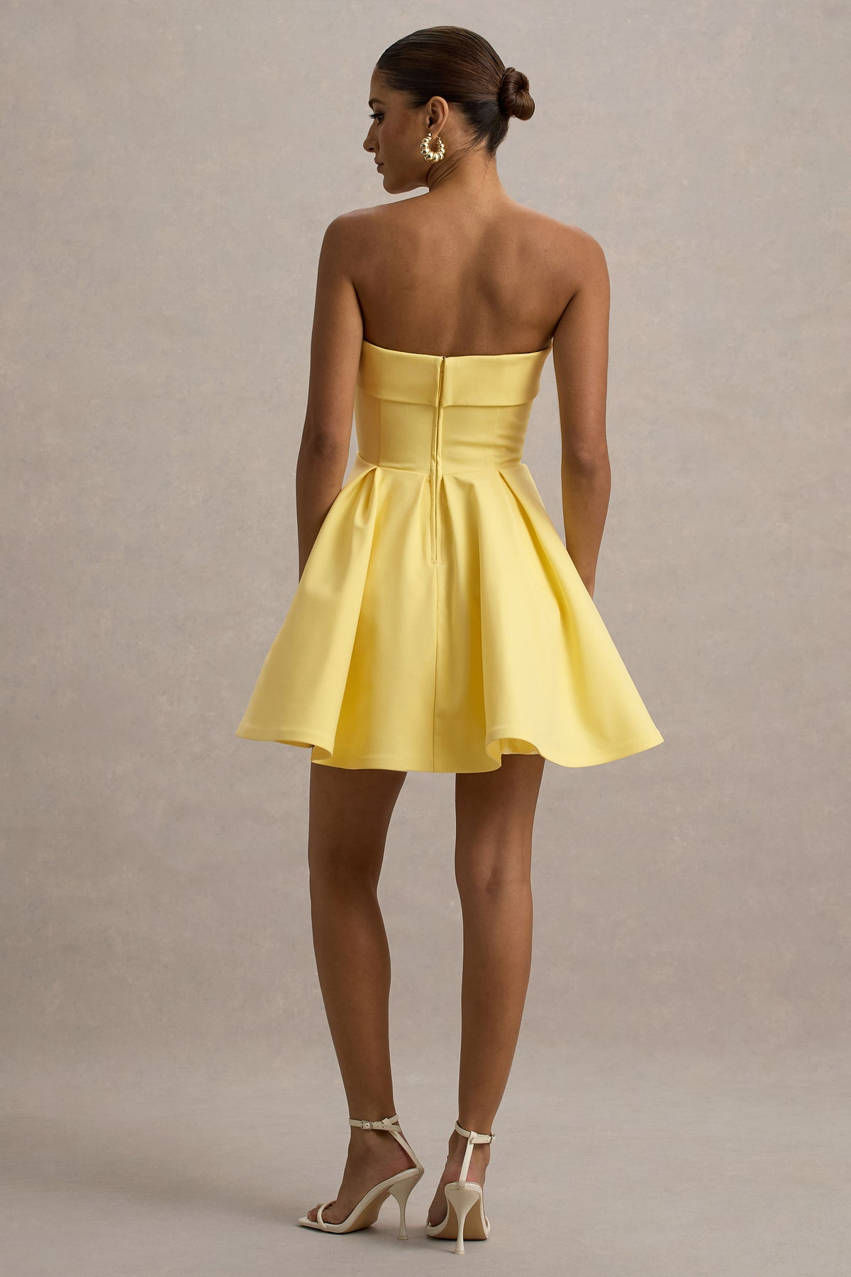 MINERVA - VESTIDO BANDEAU FALDA SKATER
