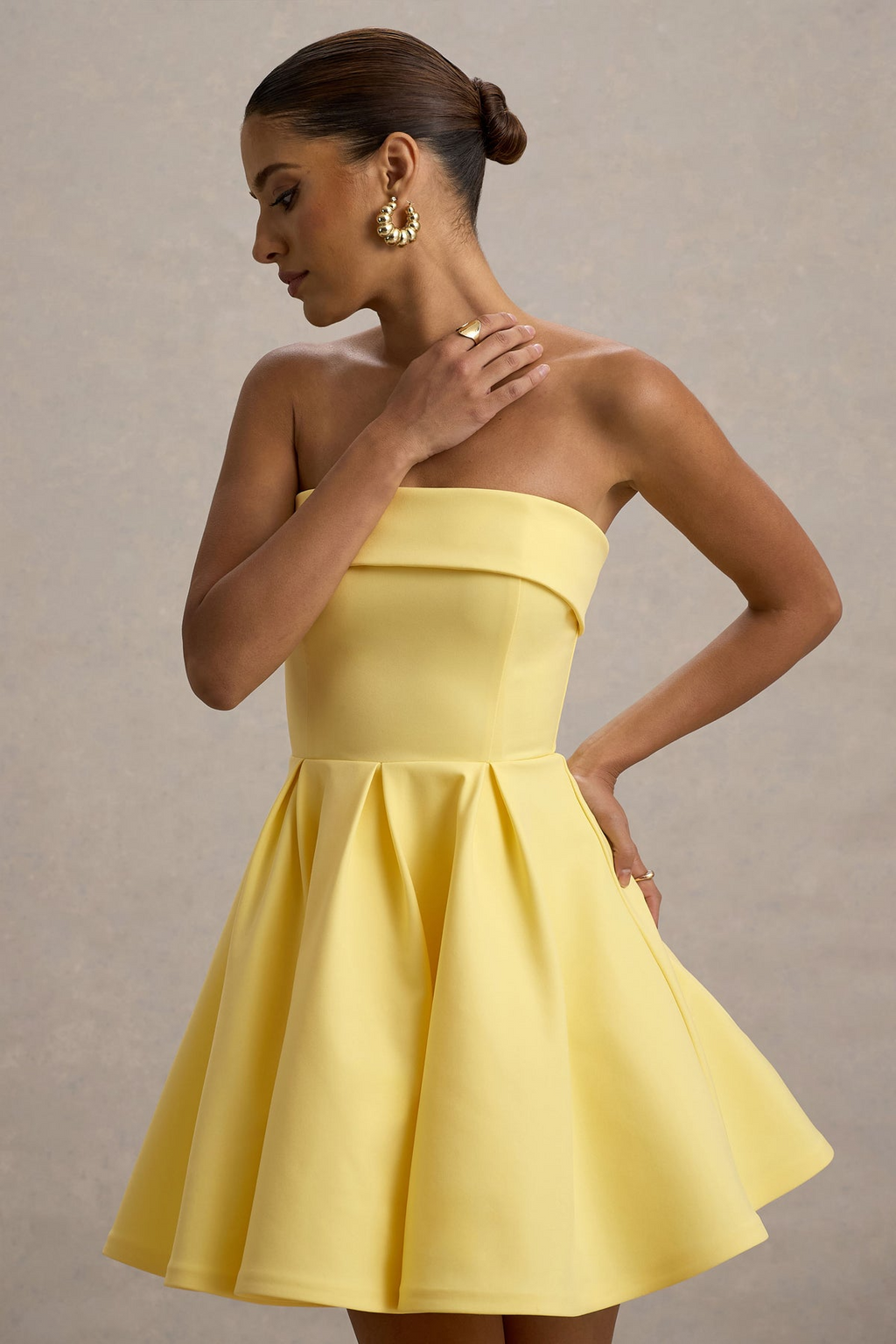 MINERVA - VESTIDO BANDEAU FALDA SKATER
