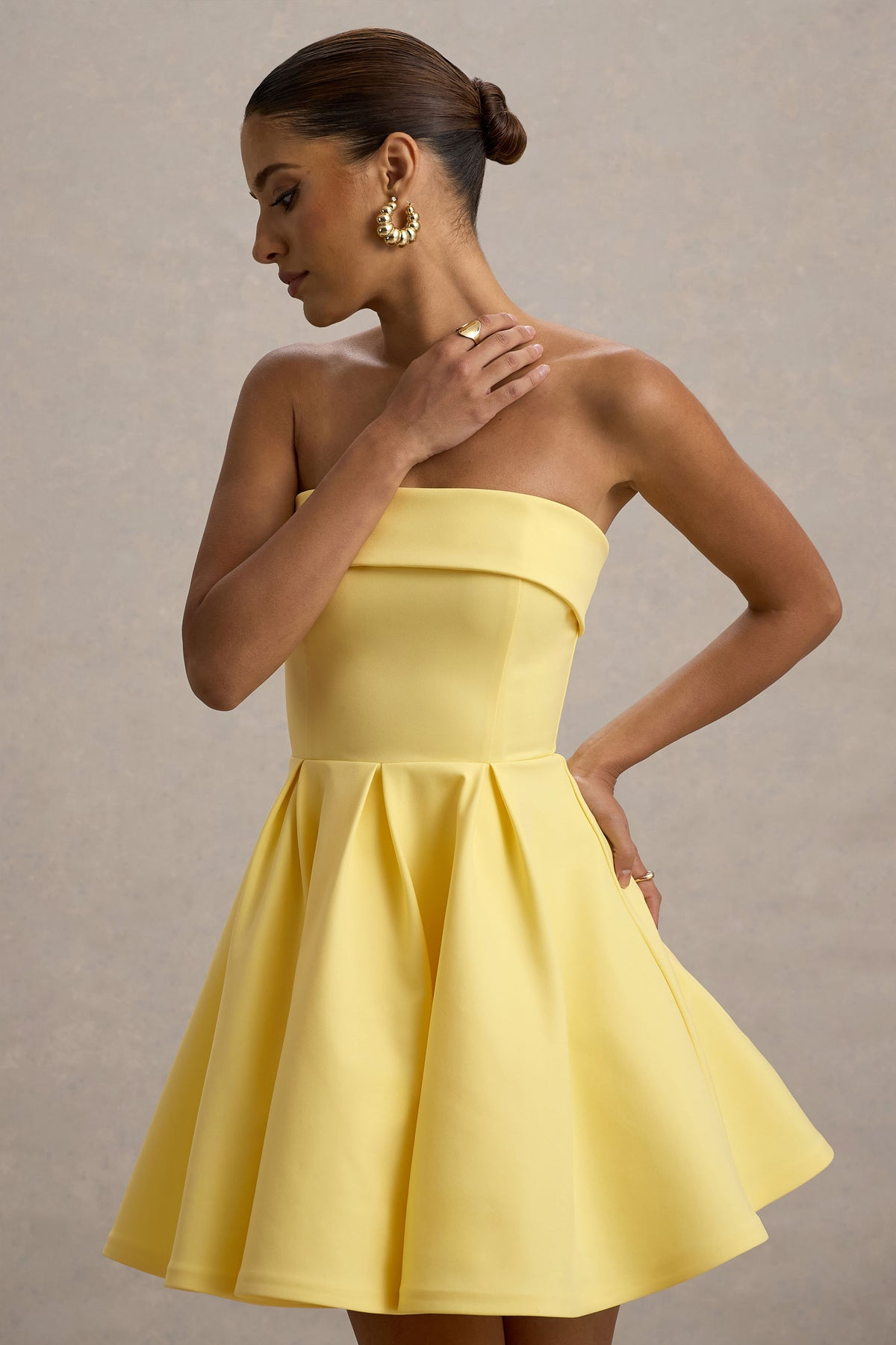 MINERVA - VESTIDO BANDEAU FALDA SKATER