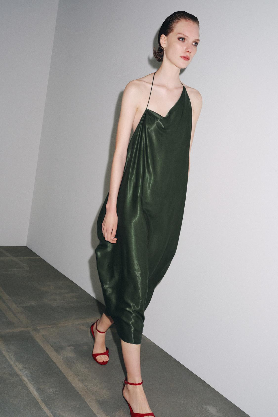 SASKIA - VESTIDO SATINADO ESCOTE ASIMÉTRICO