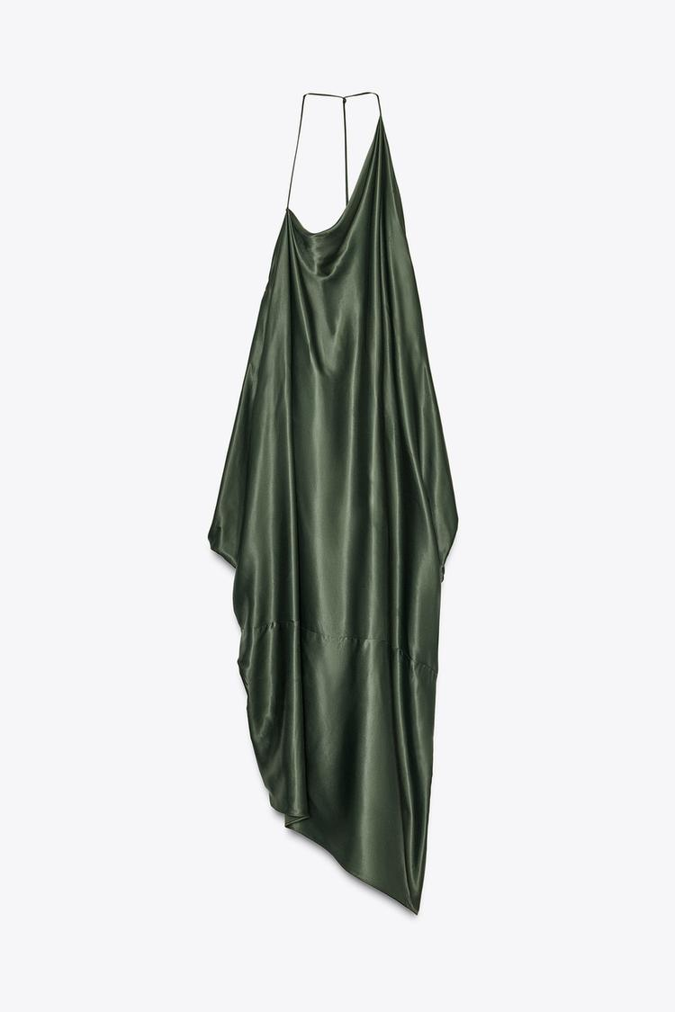 SASKIA - VESTIDO SATINADO ESCOTE ASIMÉTRICO