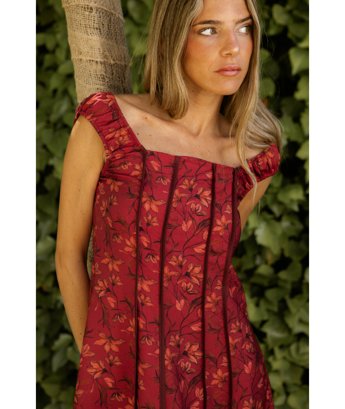 XIMENA - VESTIDO ESTAMPADO ESCOTE CUADRADO