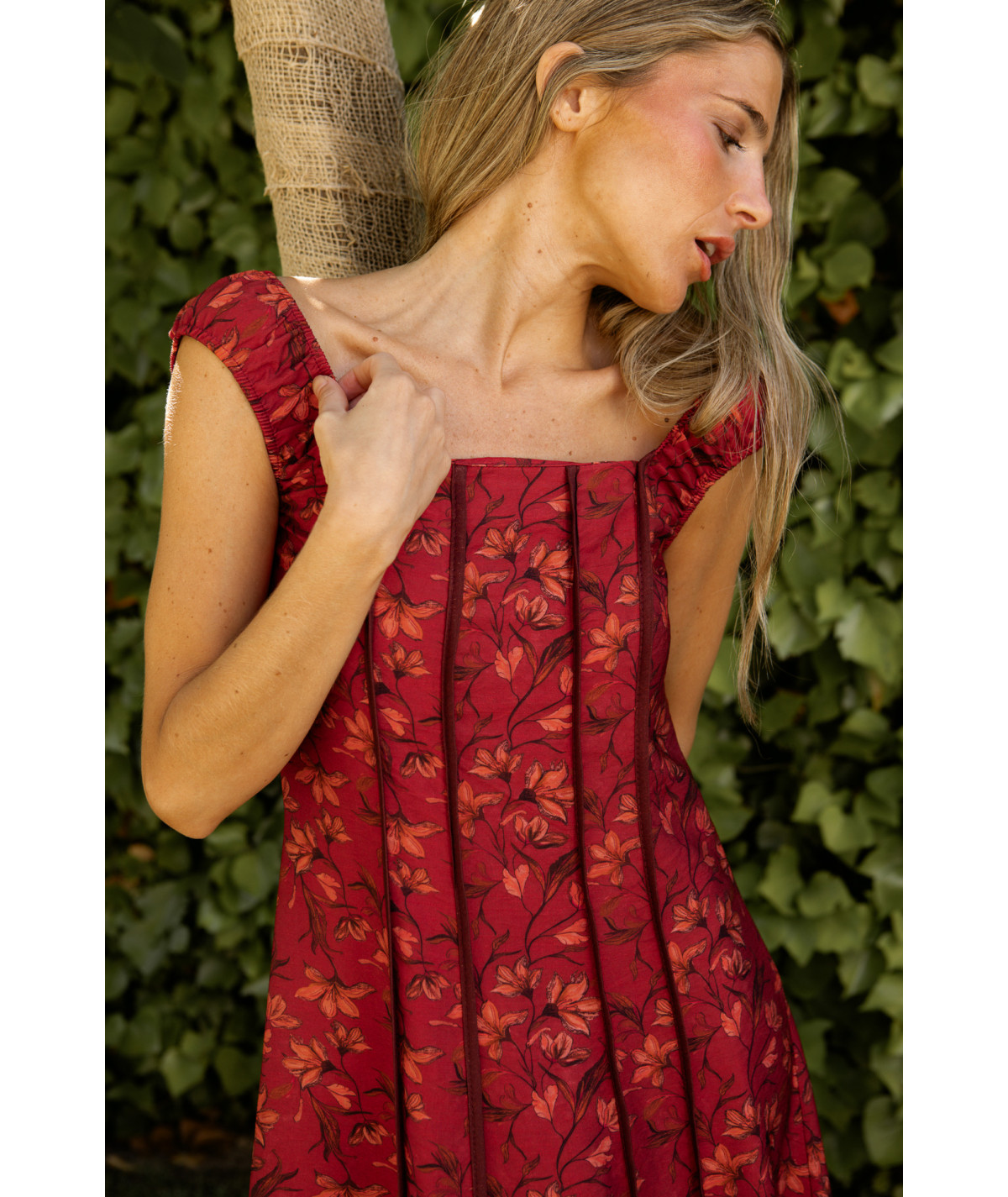 XIMENA - VESTIDO ESTAMPADO ESCOTE CUADRADO