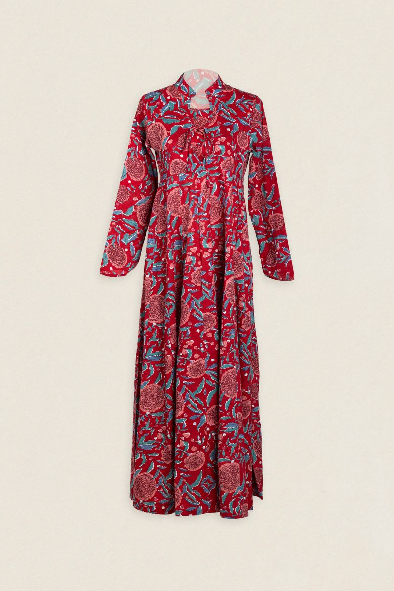 QUERALT - VESTIDO FLORAL MANGA LARGA