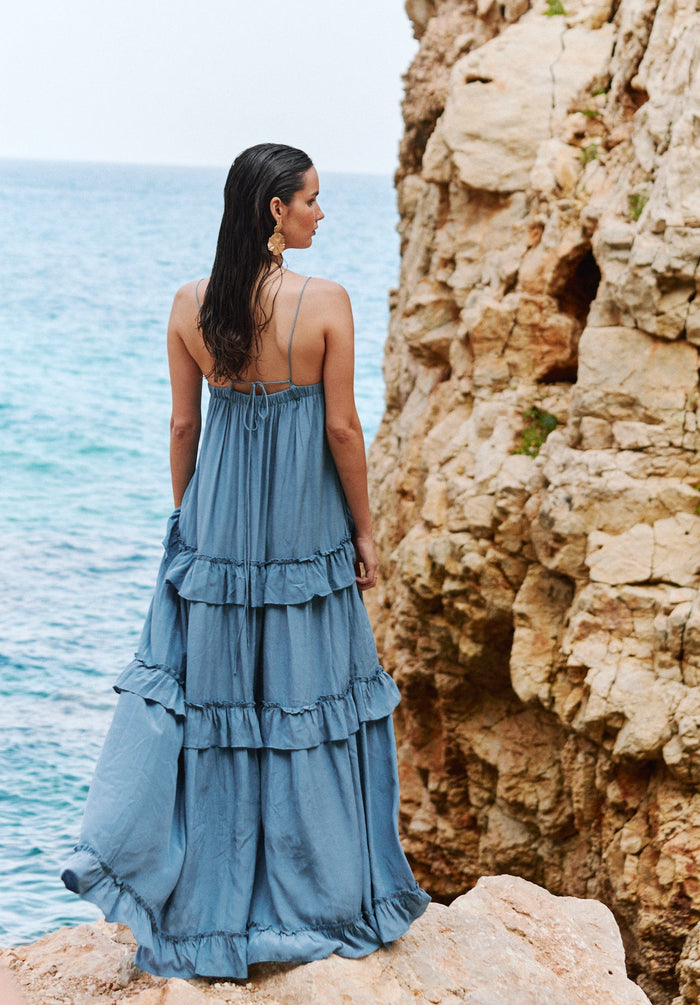 ANGELA - VESTIDO TIRANTES FINOS VOLANTES